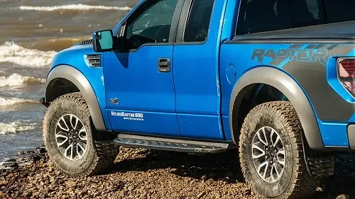 Image of a blue For F-150, a light-duty truck. Concept image of truck types, repair & maintenance by Mast Service Center Inc. in Etna Green, IN. 